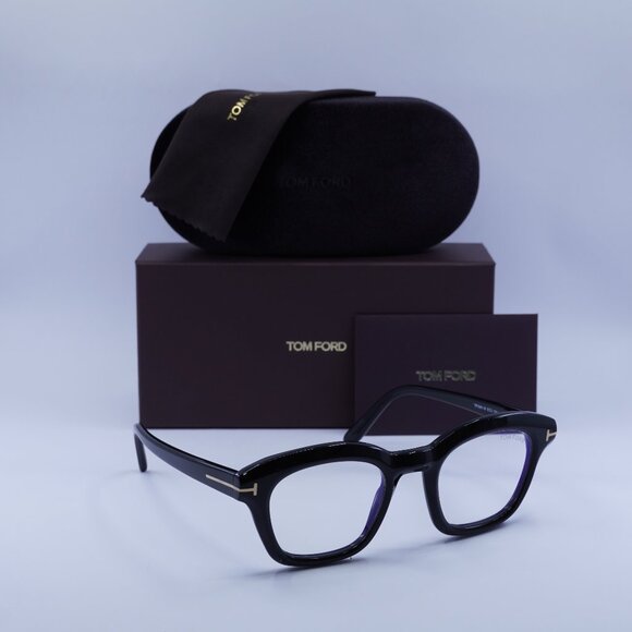 Tom Ford FT5961-B 001 Square Eyeglasses 49mm – Black/Blue Light Block - Picture 1 of 9